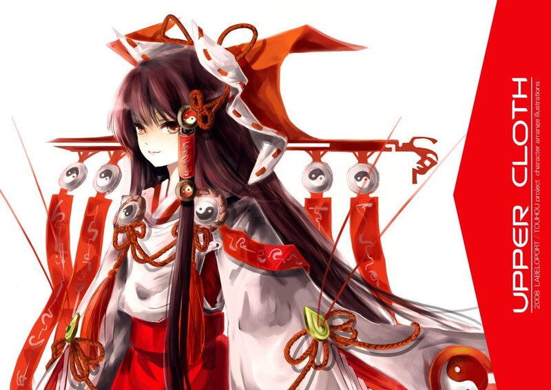 Anime Girl with Red Ribbons — White, Calm, Digital Art
