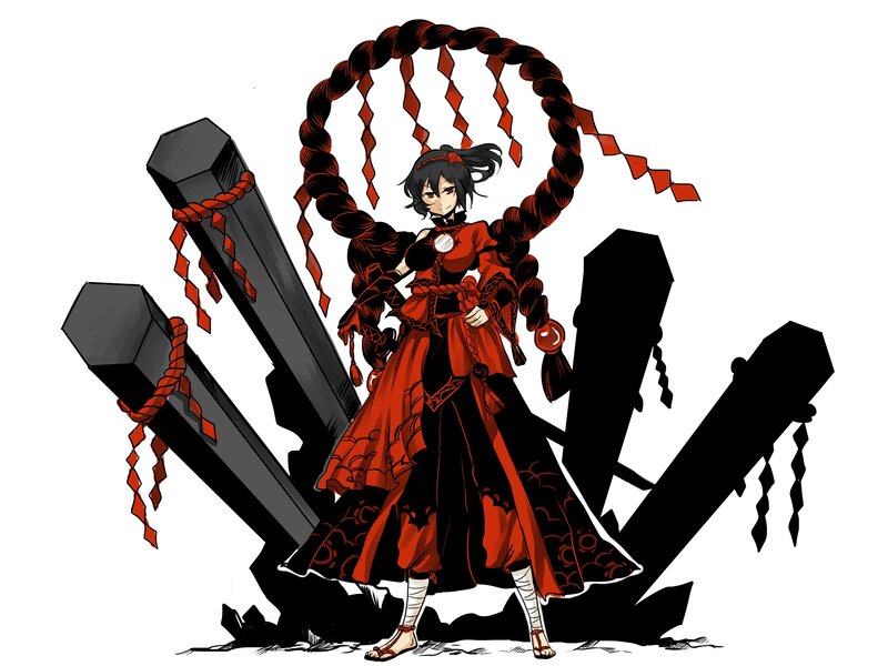 anime girl with red rope
