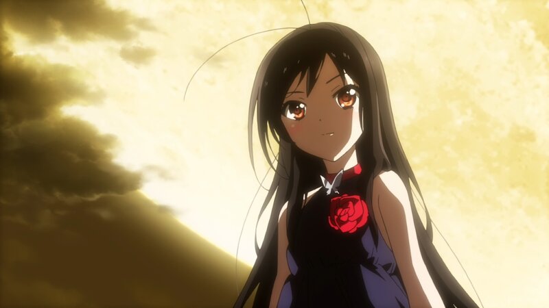 Anime Girl with Red Rose — Yellow