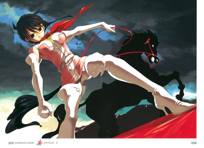 anime girl with red scarf