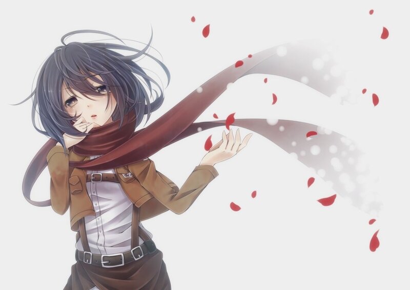 Anime girl with red scarf