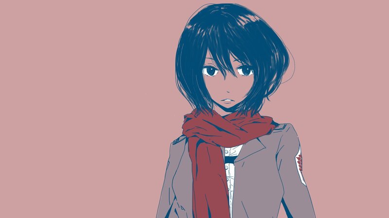 anime girl with red scarf