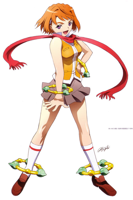 anime girl with red scarf