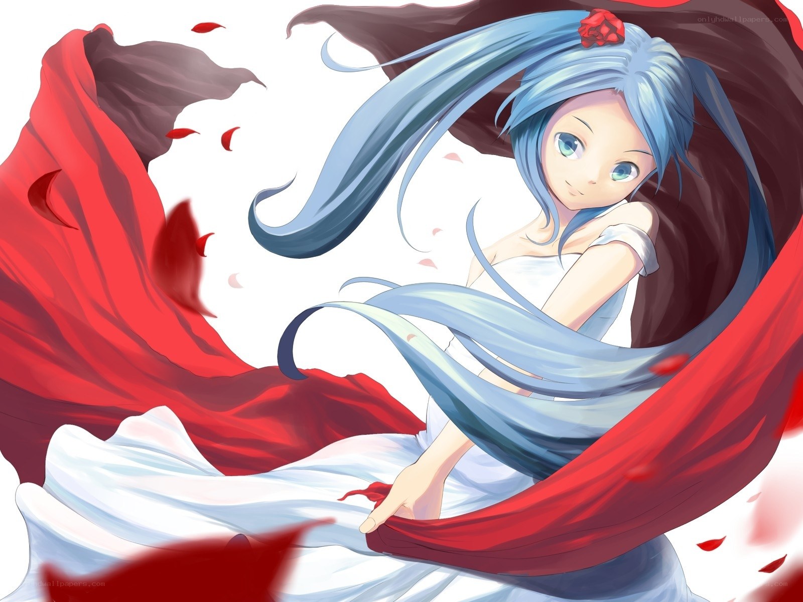Anime girl with red scarf