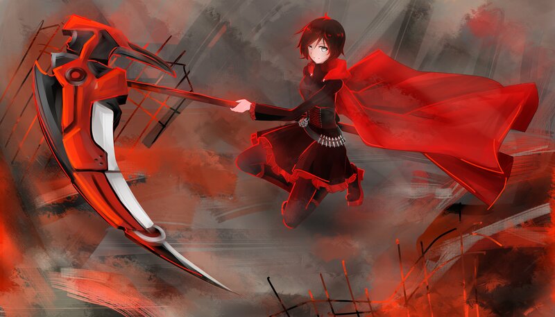 anime girl with red scythe