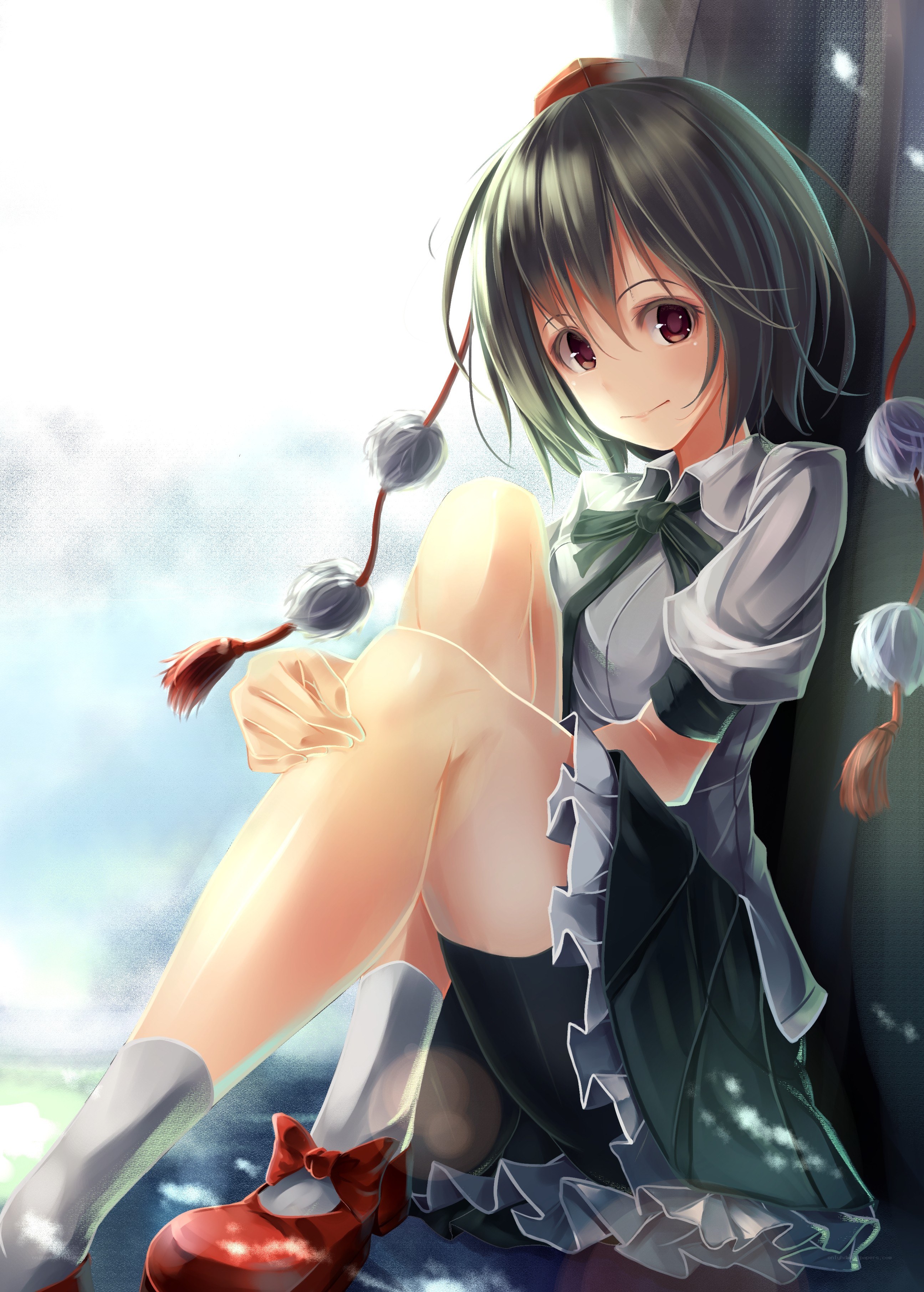 anime girl with red shoes