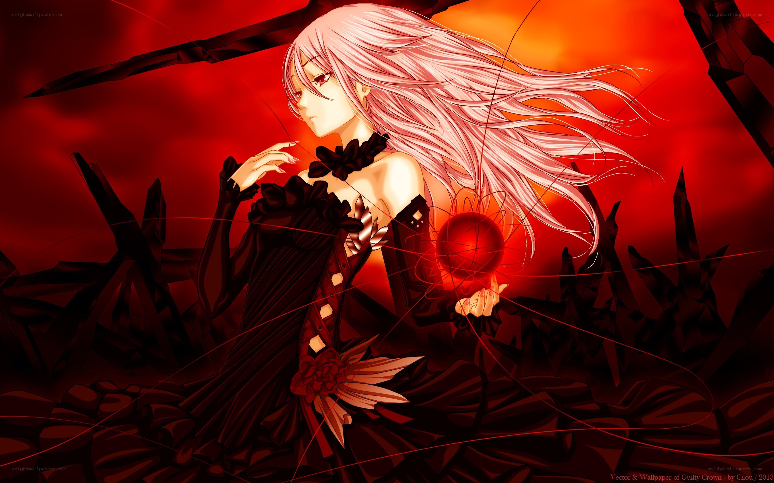 Anime girl with red sphere