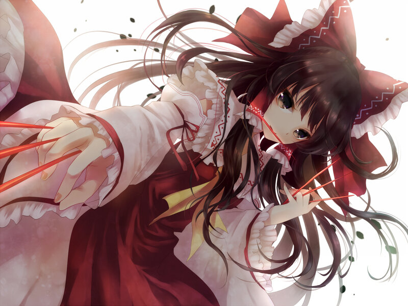 Anime Girl with Red Sticks