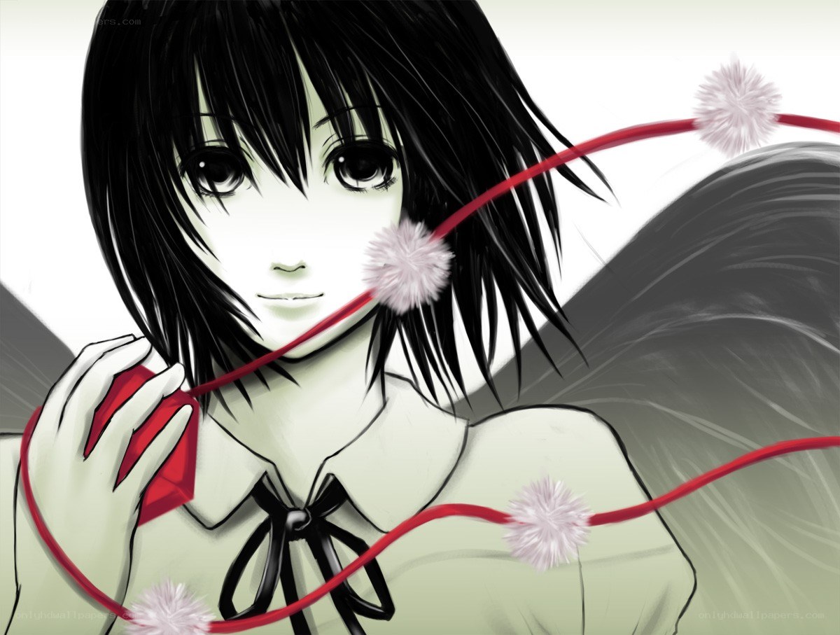 anime girl with red string