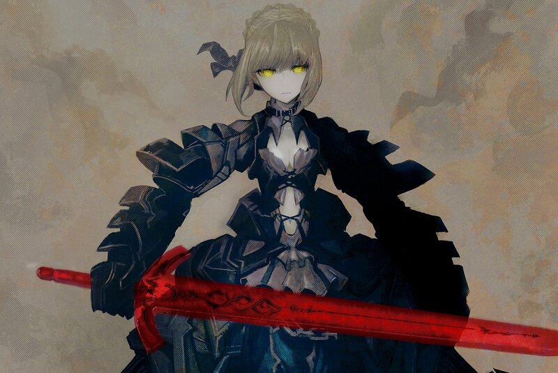 anime girl with red sword