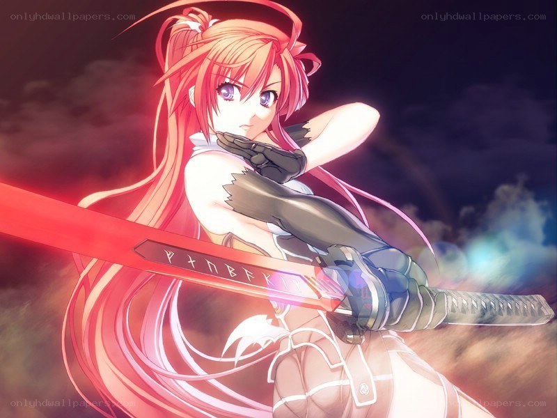 anime girl with red sword