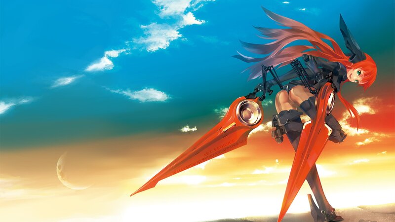anime girl with red sword