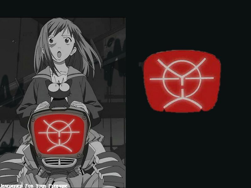 anime girl with red symbol