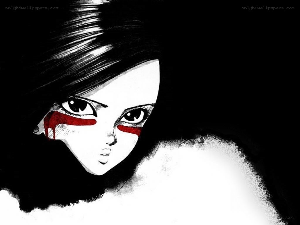 anime girl with red tears