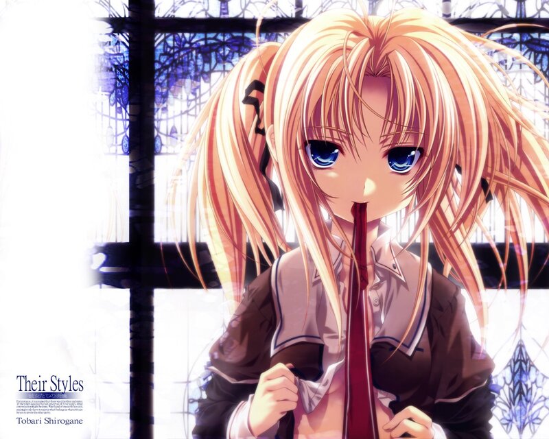 Anime girl with red tie