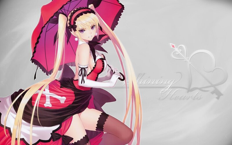 anime girl with red umbrella