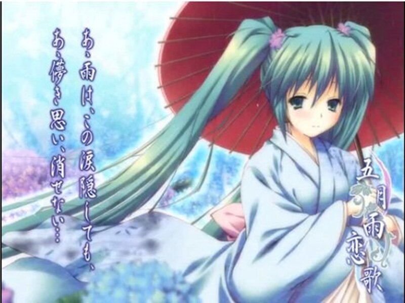 anime girl with red umbrella