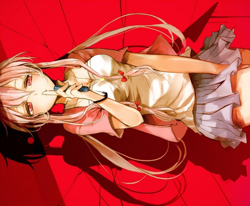 Anime Girl with Red Umbrella — Dramatic, Manga