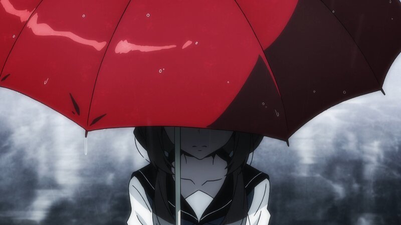 Anime Girl with Red Umbrella — Melancholic