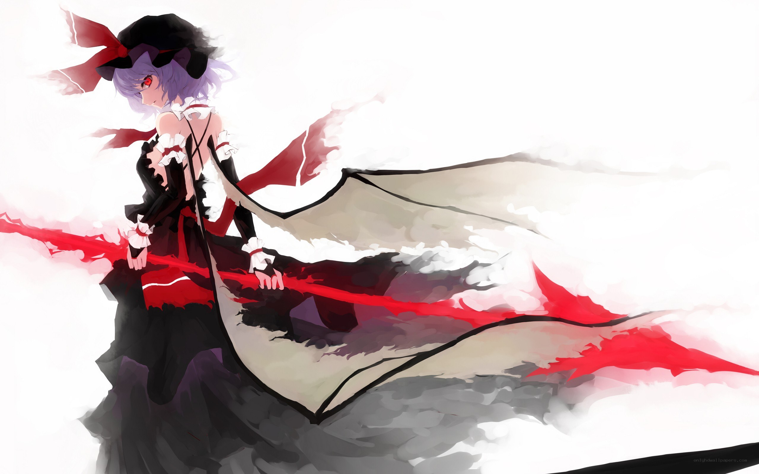 anime girl with red weapon