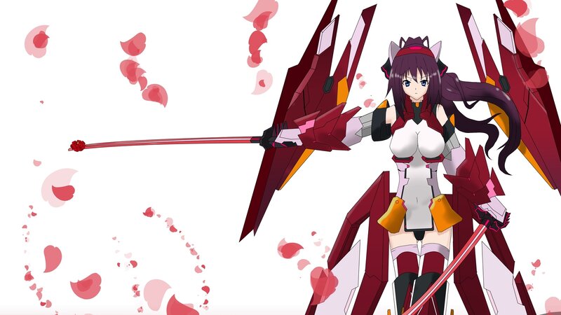 anime girl with red weapon