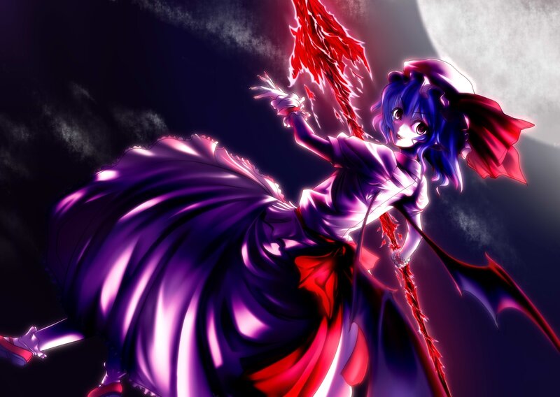 anime girl with red weapon