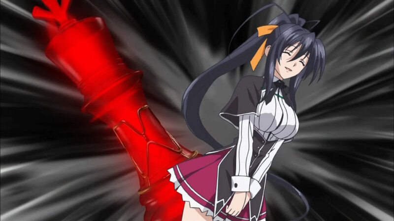 Anime Girl with Red Weapon — Black, Dramatic