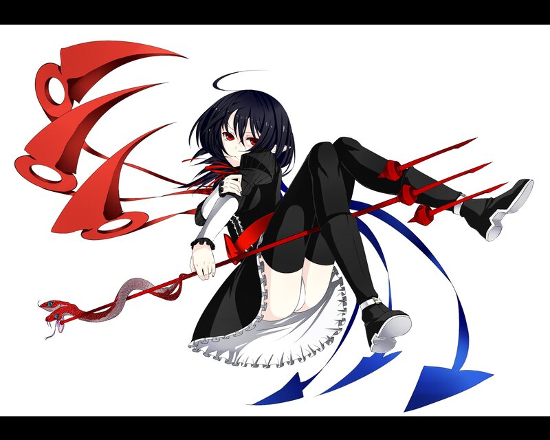 Anime Girl with Red Weapon — Black, Dynamic