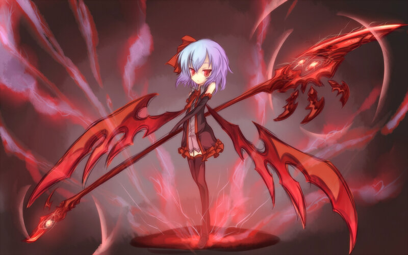 Anime Girl with Red Weapon — Dramatic