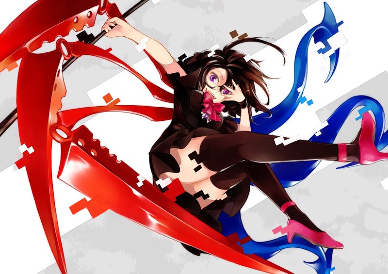 Anime Girl with Red Weapon — Dynamic, Intense