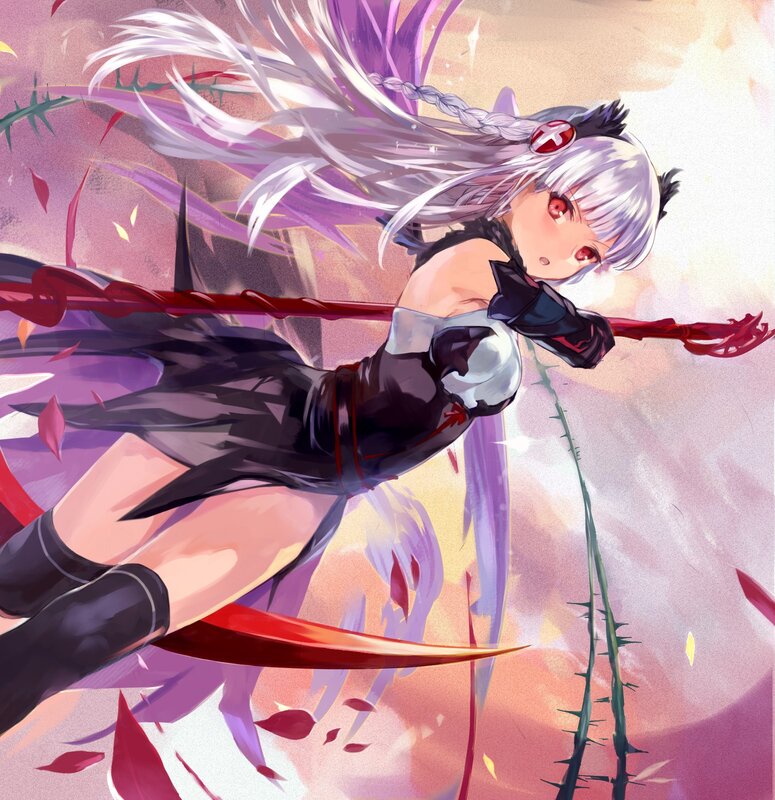Anime Girl with Red Weapon — Purple