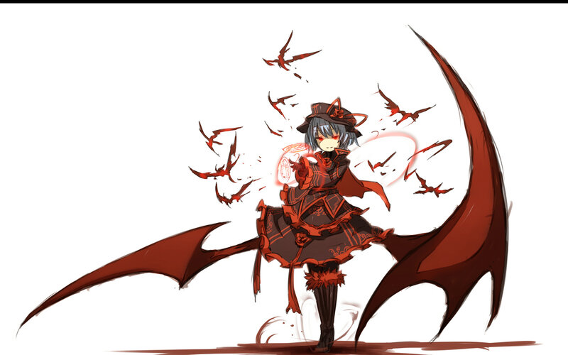 Anime girl with red wings