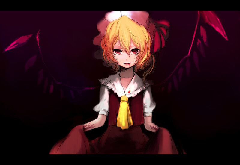 Anime girl with red wings