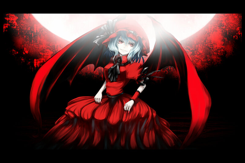 anime girl with red wings