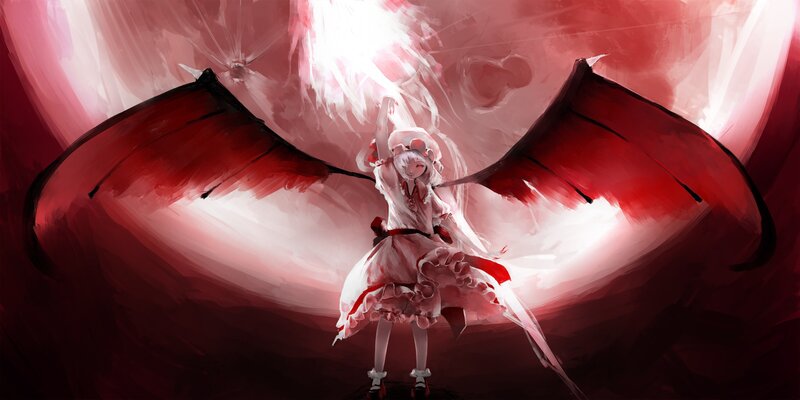Anime girl with red wings