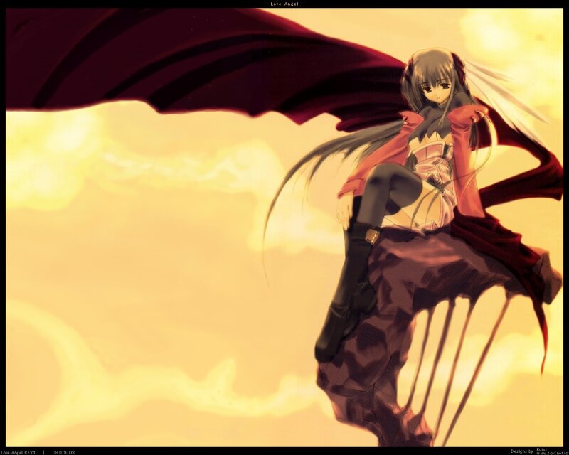 anime girl with red wings