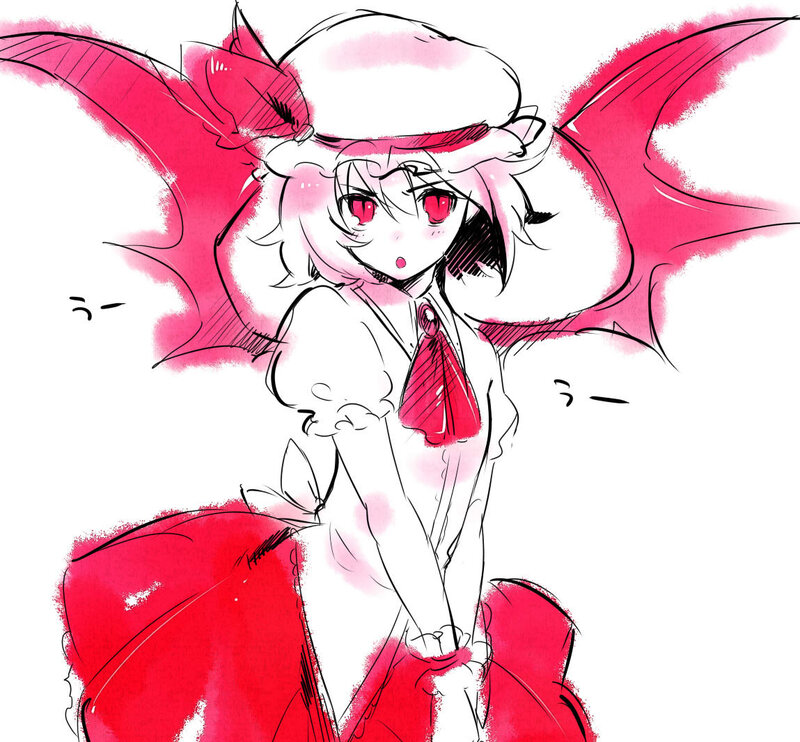 anime girl with red wings