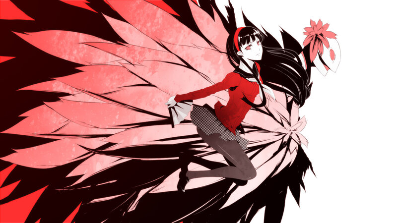 anime girl with red wings