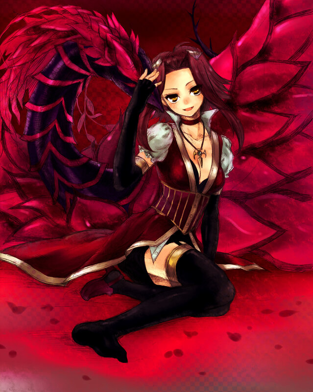 anime girl with red wings