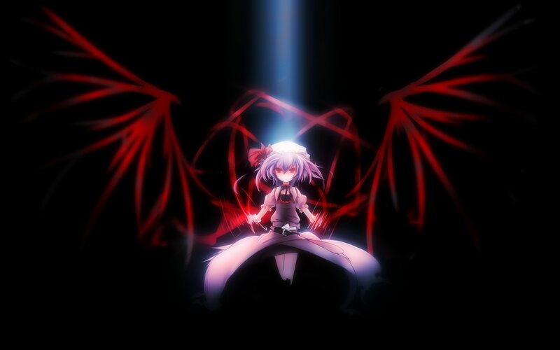 Anime girl with red wings
