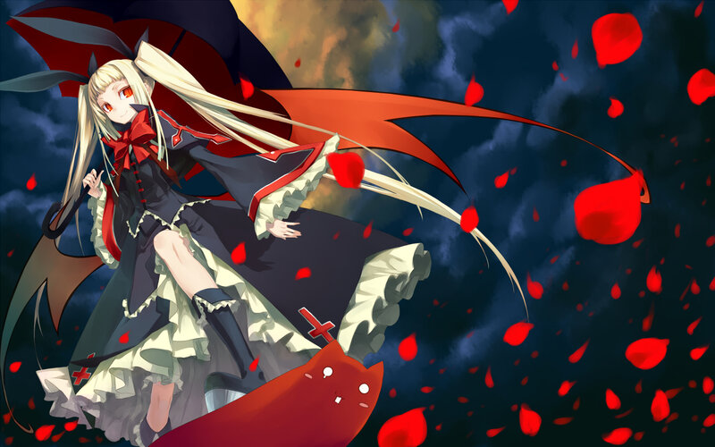 anime girl with red wings