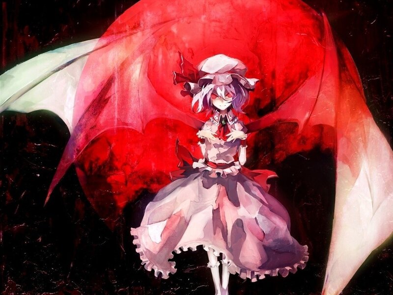 Anime girl with red wings