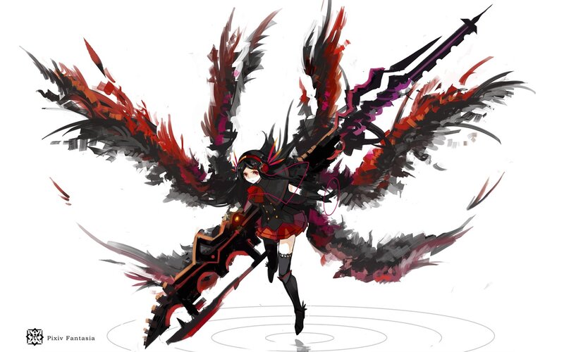 anime girl with red wings