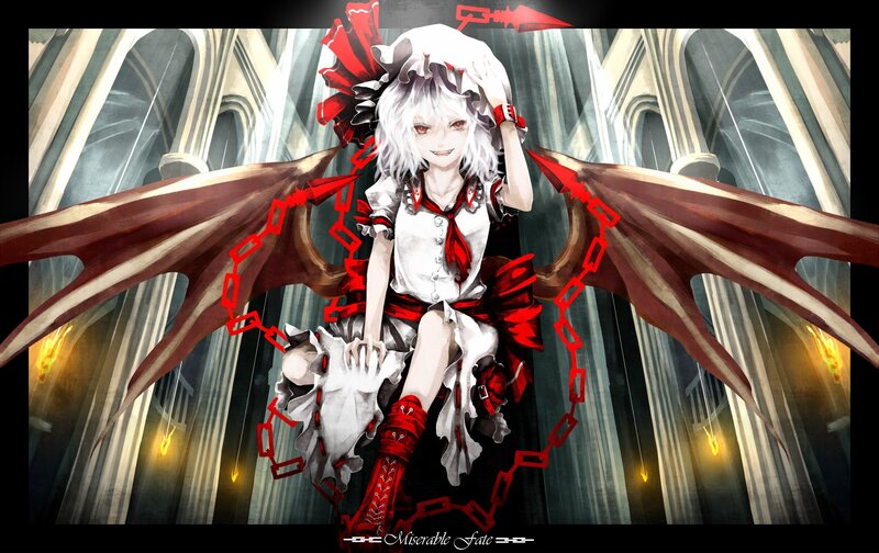 Anime girl with red wings