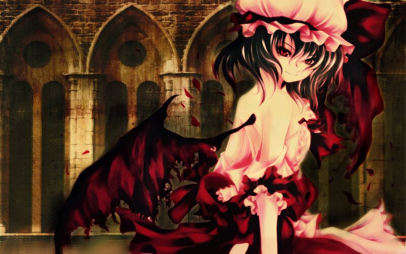 anime girl with red wings