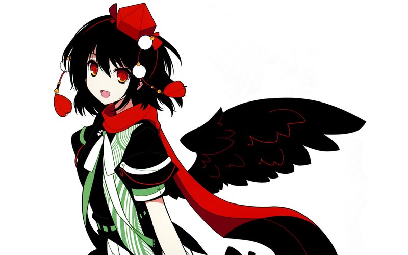 anime girl with red wings