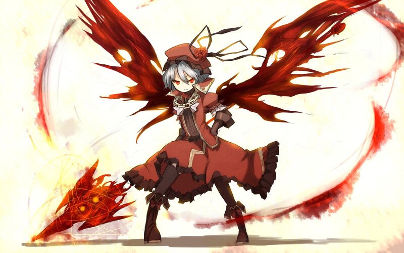 anime girl with red wings