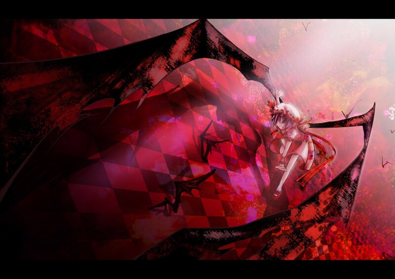 Anime girl with red wings