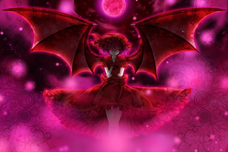 anime girl with red wings