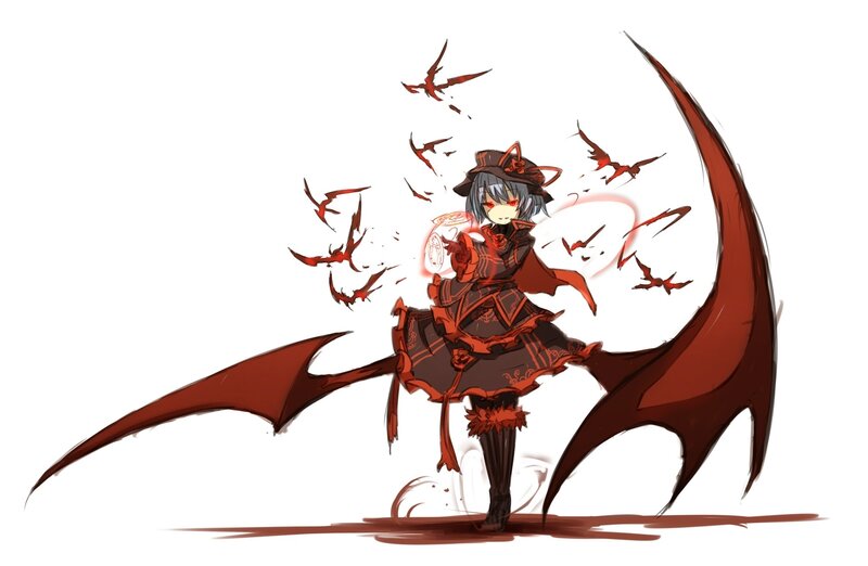 anime girl with red wings